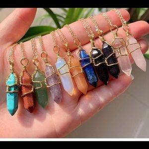 Crystal Wire Wrapped Necklaces